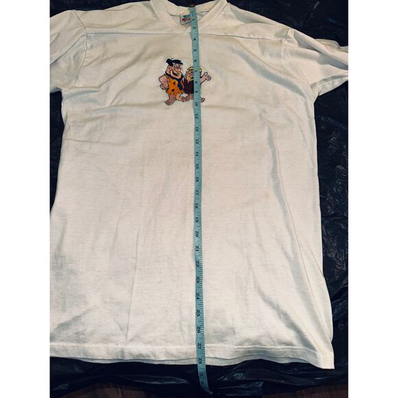 VINTAGE 90's TOO CUTE BRAND FLINTSTONES FOOTBALL JERSEY RAGLAN TEE - Picture 4 of 10